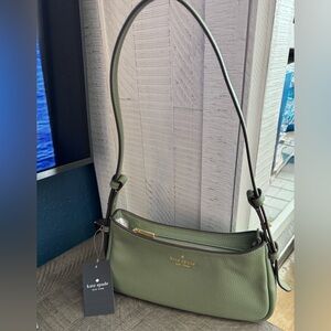 New Kate Spade Pebbled Leather Juliette small purse handbag Cedar Stan Green